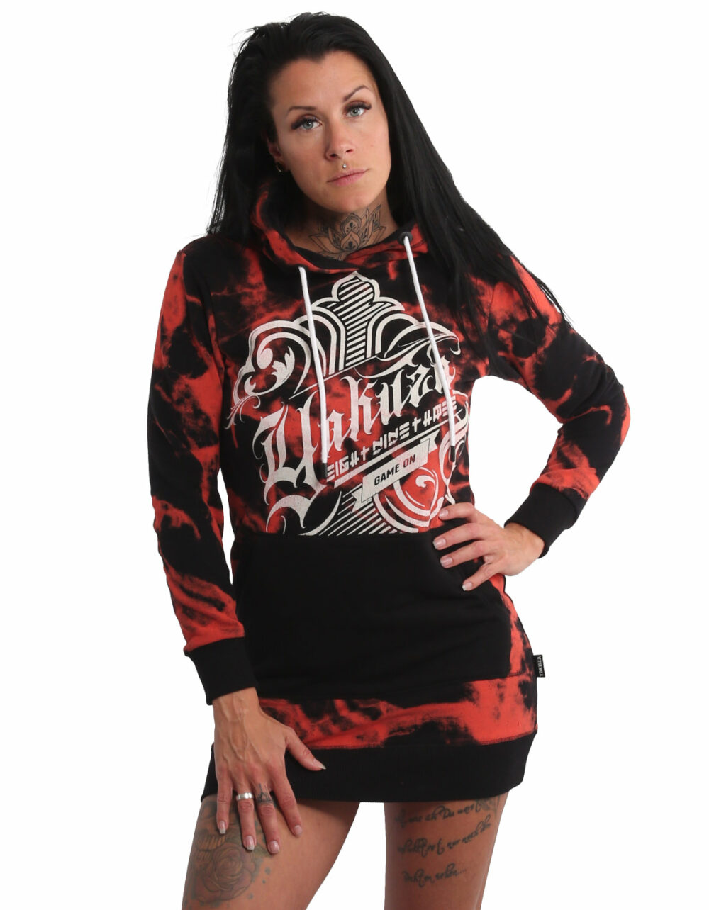 YAKUZA Crests Burning Hoodie Kleid