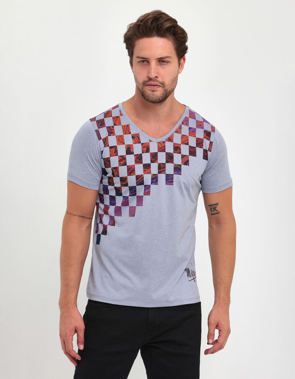 MOFU`S Shirt Karo Violett