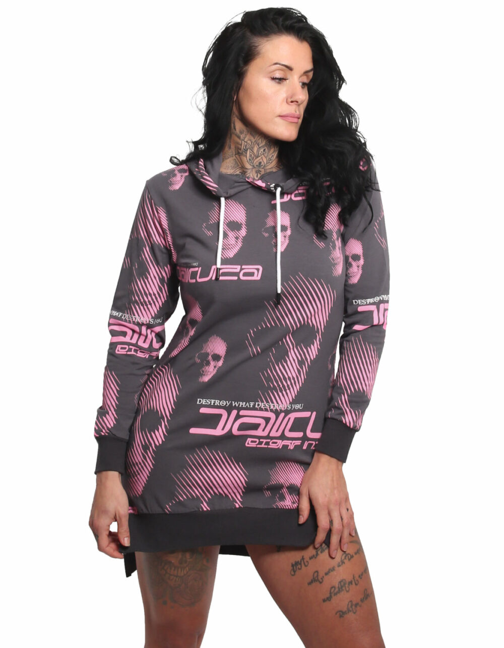 YAKUZA Faded Long Tail Lite Hoodie Kleid
