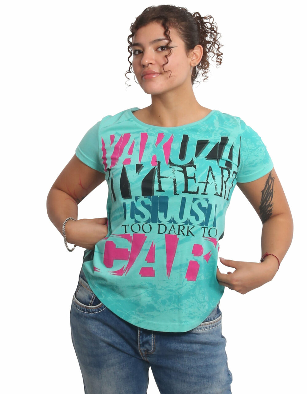 YAKUZA Too Dark Curved Crew Neck T-Shirt