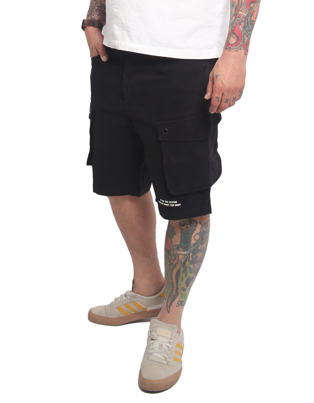 YAKUZA Black Tar Cargo Shorts