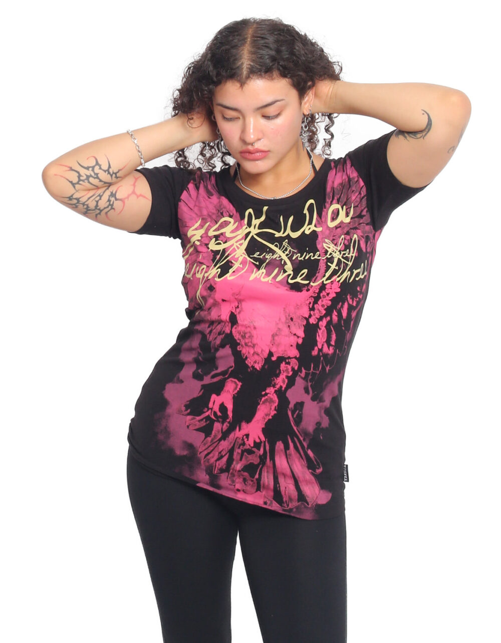 YAKUZA Eagle Curved Crew Neck T-Shirt