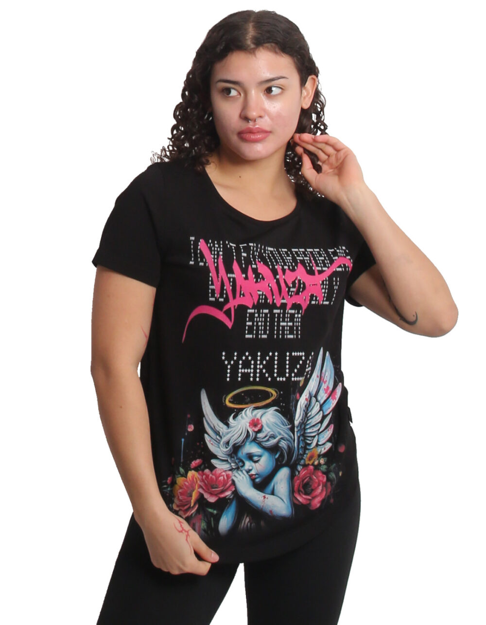 YAKUZA Problems Curved Crew Neck T-Shirt