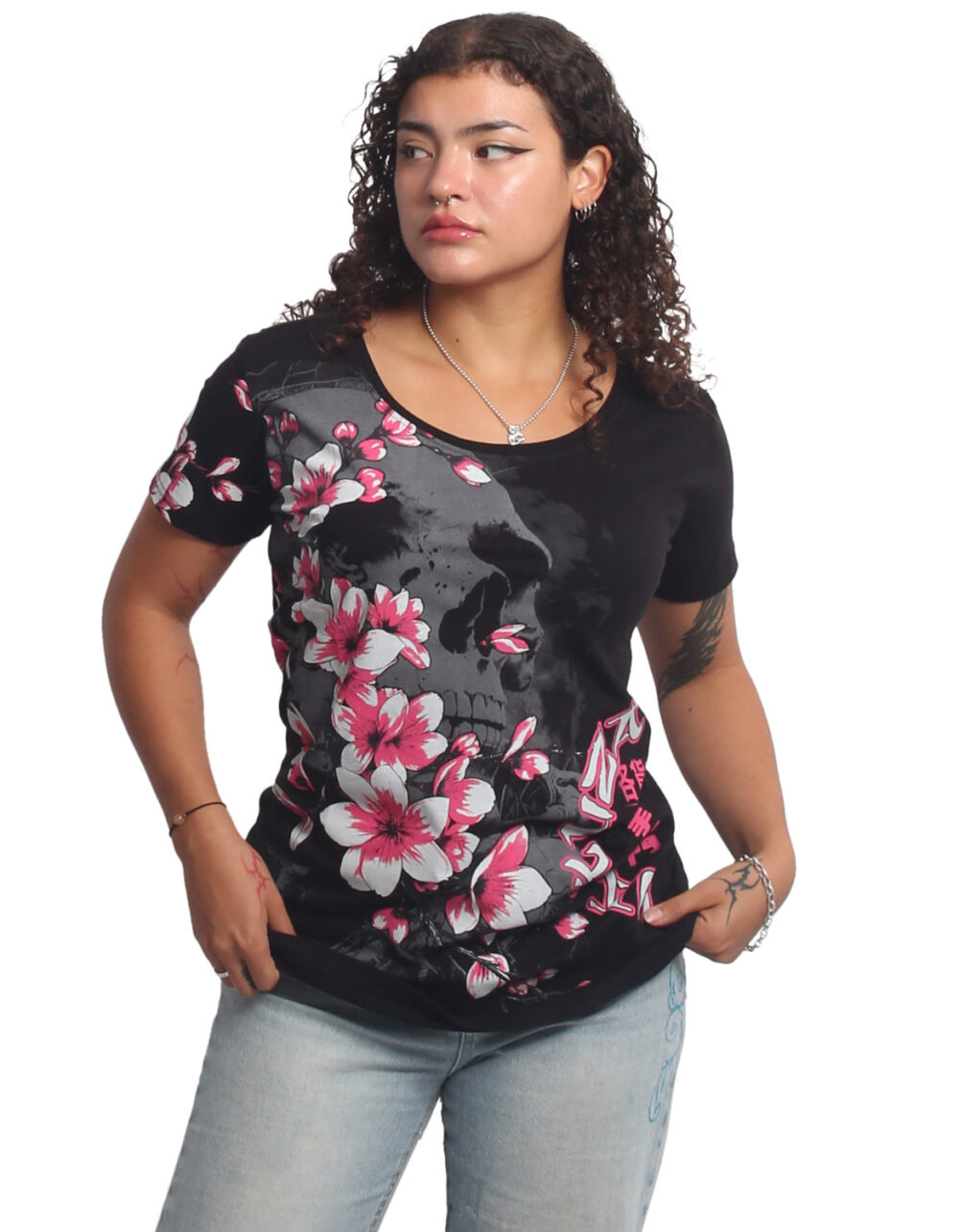 YAKUZA Hanami Curved Crew Neck T-Shirt