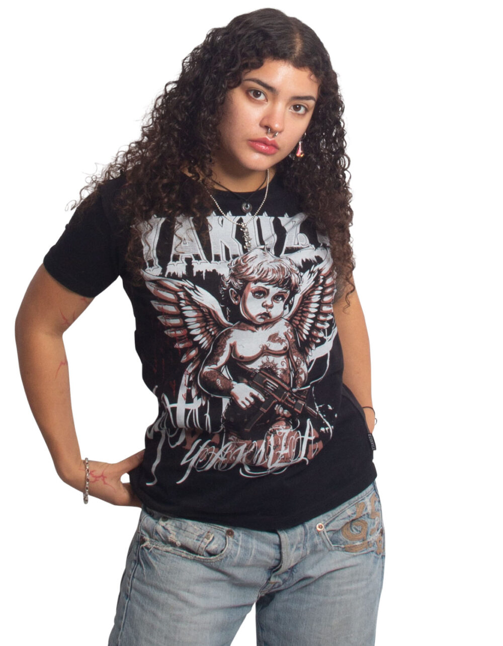 YAKUZA Angel Gun Urban Crew Neck T-Shirt