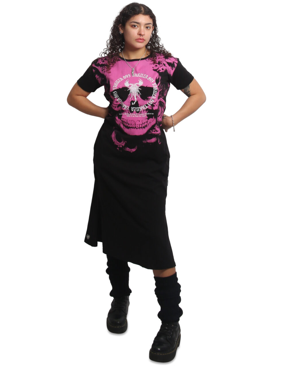YAKUZA Lost Skull Midi T-Shirt Kleid