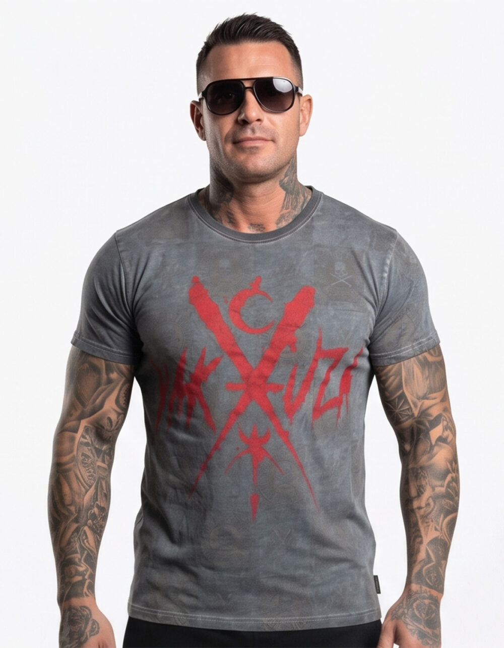 YAKUZA Checkmate Allover Acid Regular T-Shirt